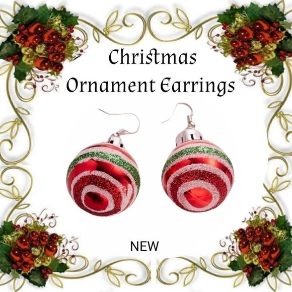 Christmas Ornament Earrings NEW   - Picture 1 of 5
